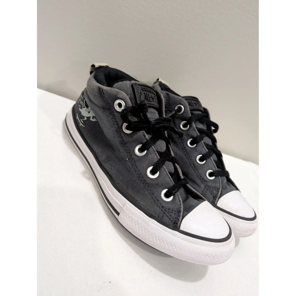 Converse Chuck Taylor All Star Street Shoes, Grey/Black, 660041F, Junior Size 3